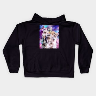 Kitten Cat Selfie In Space With Unicorn Cat Kids Hoodie